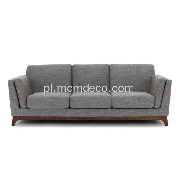 Sofa Ceni Volcanic Grey Fabric z drewnianymi stopami
